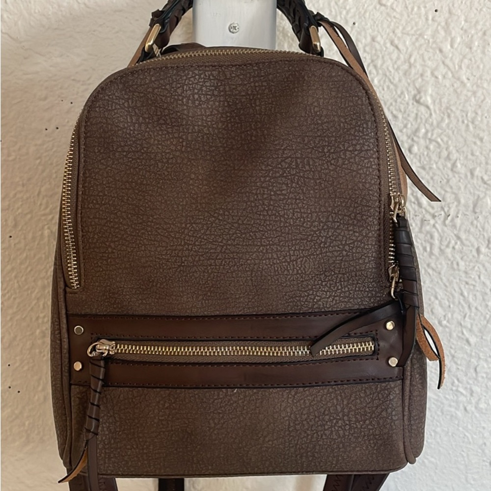 Brown faux Leather Backpack
